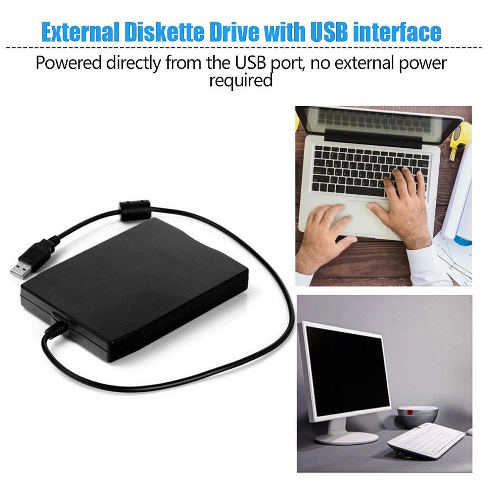 USB External Floppy Disk Drive Portable 3.5 inch Floppy Disk Drive USB Interface Plug and Play Low Noise for PC Laptop