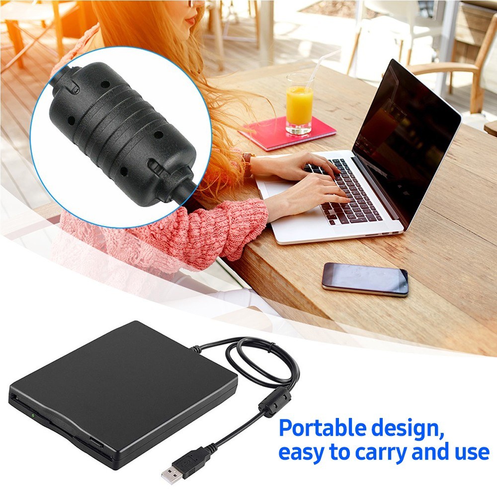 USB External Floppy Disk Drive Portable 3.5 inch Floppy Disk Drive USB Interface Plug and Play Low Noise for PC Laptop