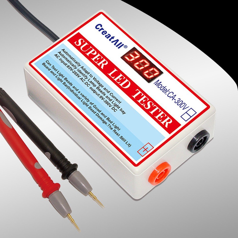 CA-300V Portable Tester for LED Lamp Beads Light Bar TV Backlight Tester Capacitance Diode Voltage Testing Tool with Switch - EU Plug