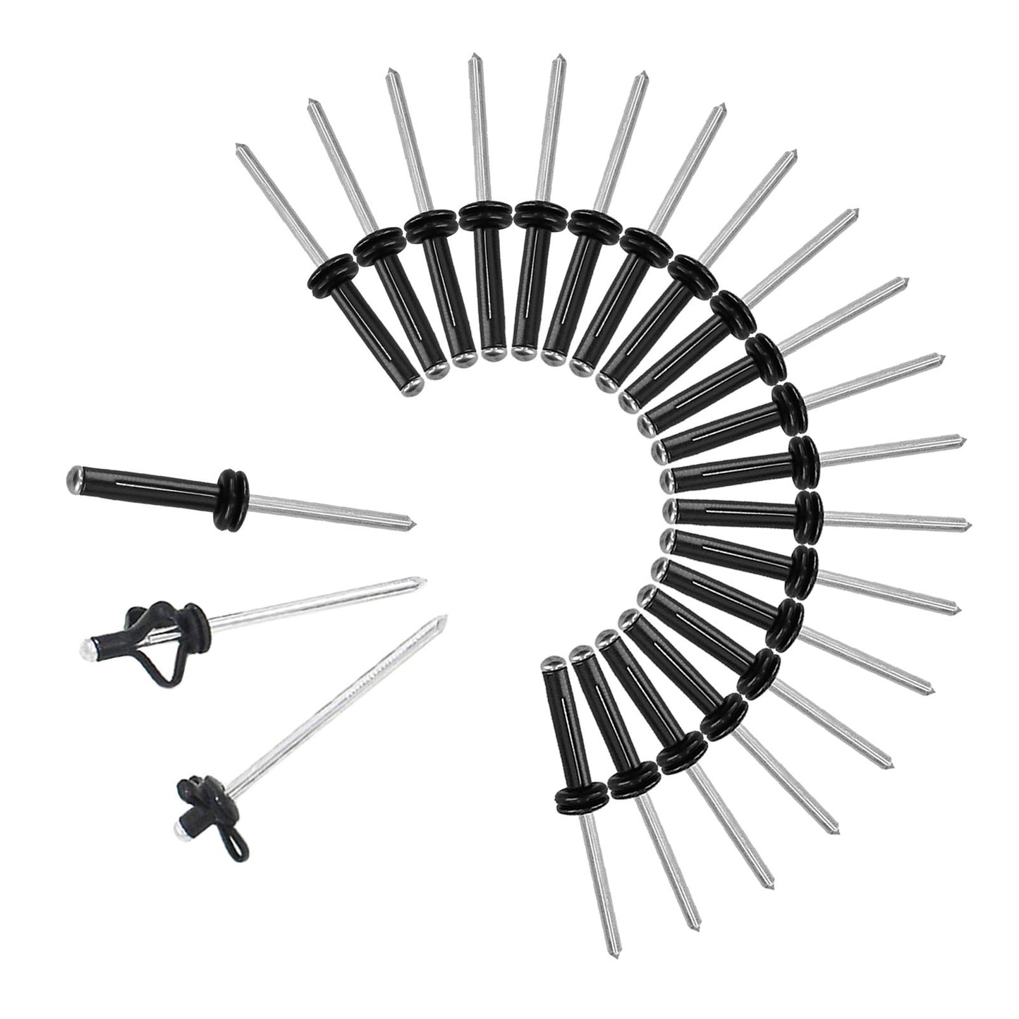 20Pcs Tri-Grip Rivets Kayak Pad Eye Deep Water Long Grip Tri-Fold Mounting Rivet with O Rings Set for Kayak Canoe Boat