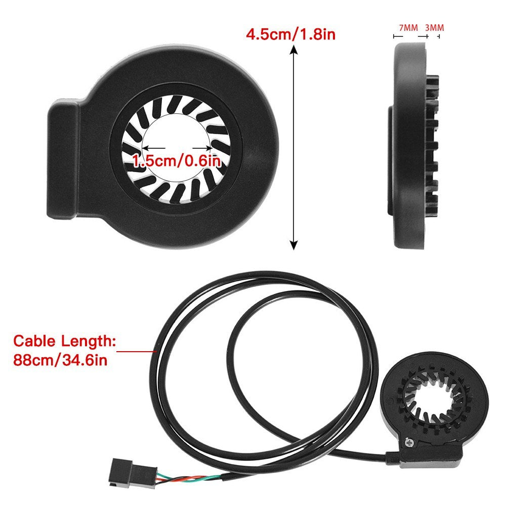 Electric Bike Pedal Assist Hall Sensor Speed Sensor Bicycle Accessory for Electric Bicycle / EBike Kit - Black
