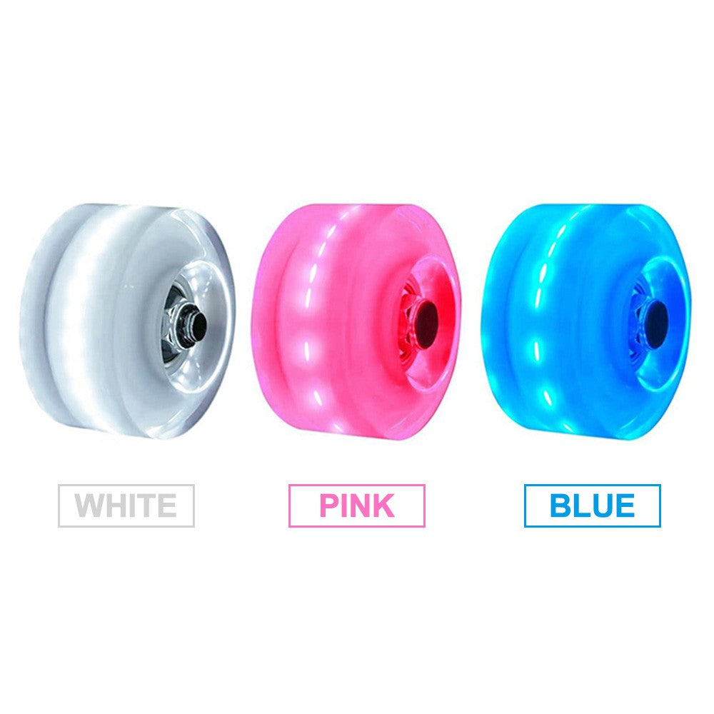 8Pcs Light Up Roller Skate Wheels Luminous Skateboard Wheels  78A PU Cushion Wheels Skateboard, Longboard, Cruiser - White