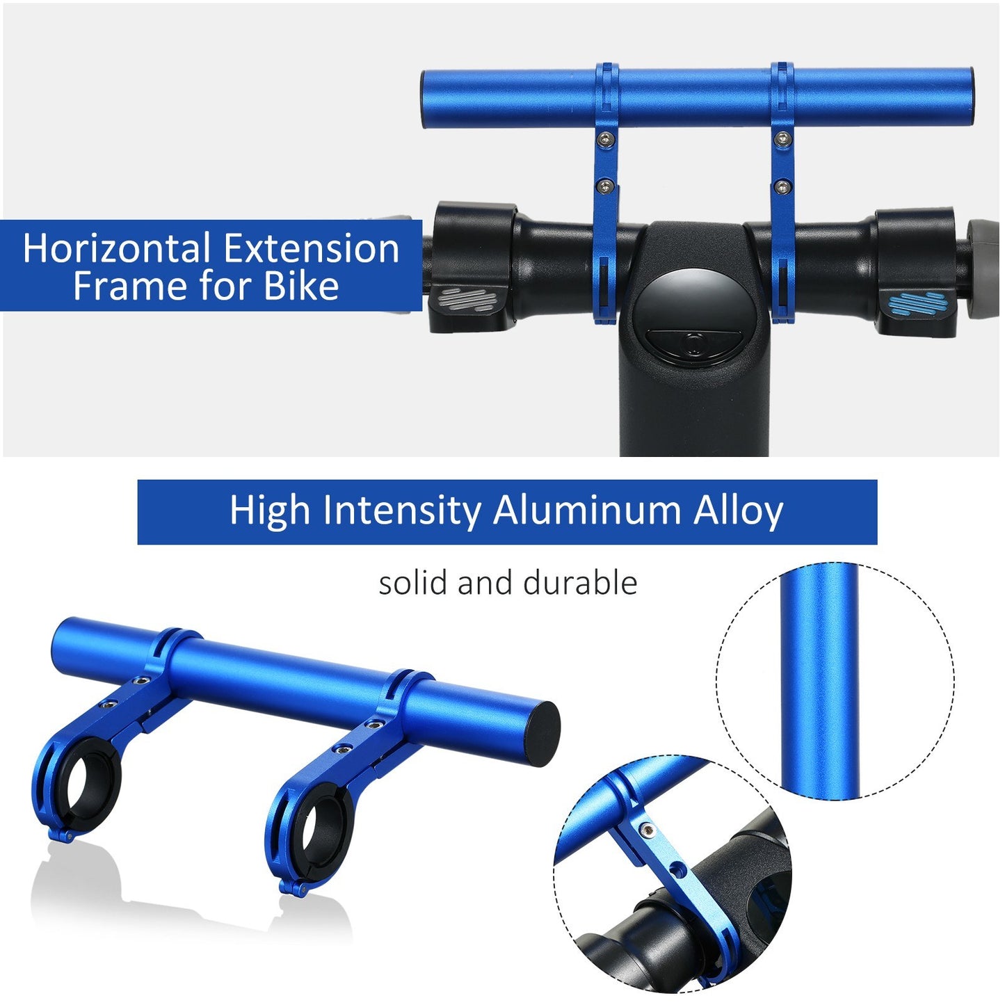 Electric Scooter Horizontal Extension Frame Handlebar Extender for Xiaomi M365, Aluminum Alloy Handlebar Mount - Black