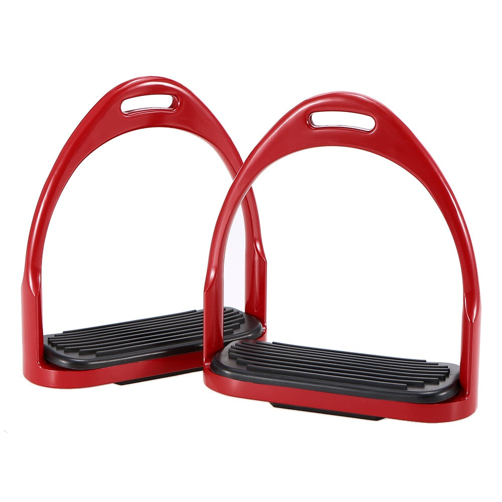 1 Pair Horse Stirrups Aluminum Safety Horse Riding Stirrup Non-Slip Equestrian Stirrups for Saddle - Red