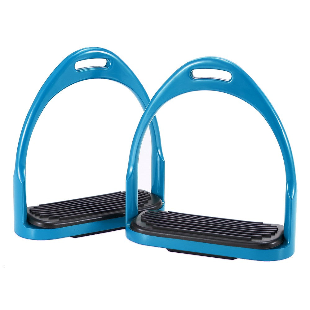 1 Pair Horse Stirrups Aluminum Safety Horse Riding Stirrup Non-Slip Equestrian Stirrups for Saddle - Blue