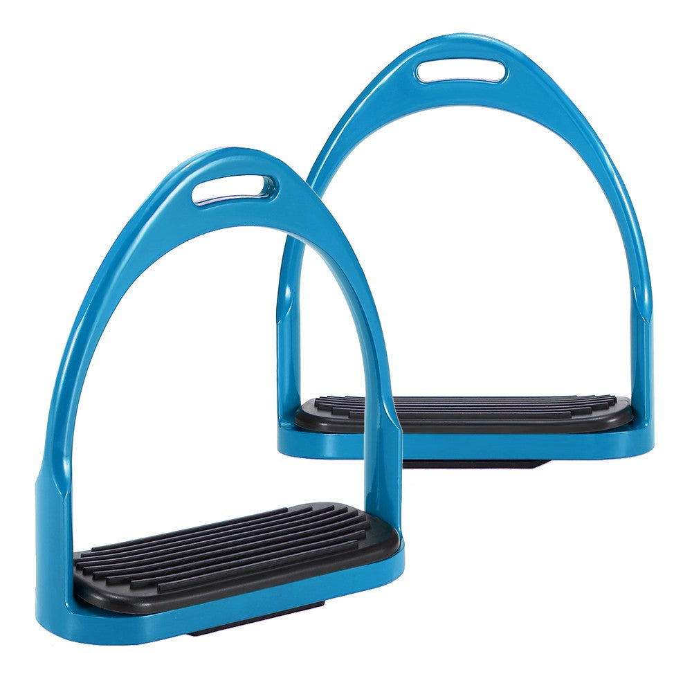 1 Pair Horse Stirrups Aluminum Safety Horse Riding Stirrup Non-Slip Equestrian Stirrups for Saddle - Blue