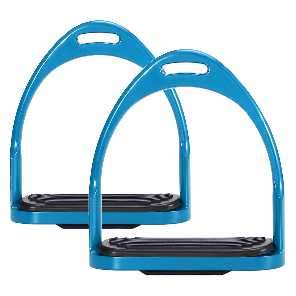 1 Pair Horse Stirrups Aluminum Safety Horse Riding Stirrup Non-Slip Equestrian Stirrups for Saddle - Blue