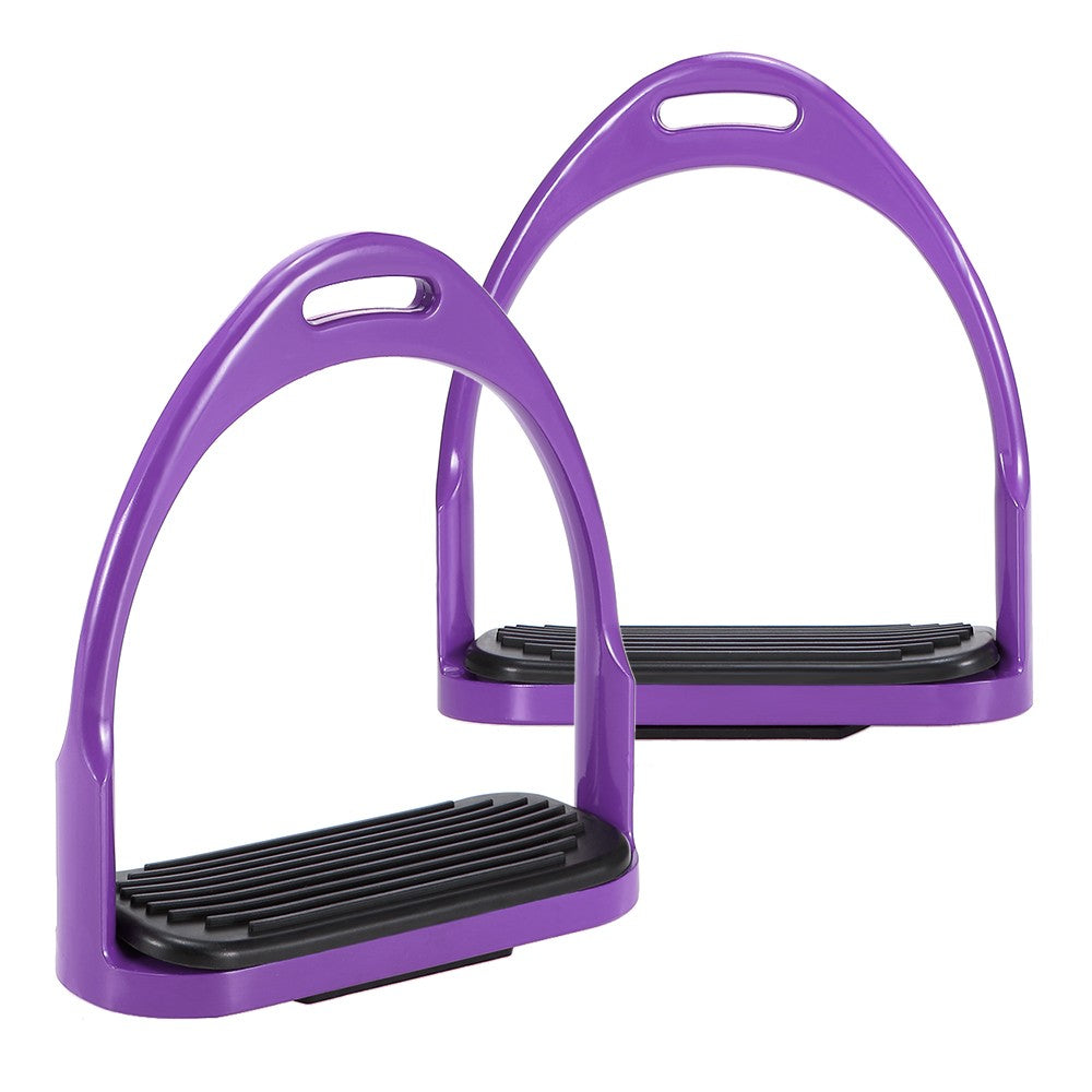 1 Pair Horse Stirrups Aluminum Safety Horse Riding Stirrup Non-Slip Equestrian Stirrups for Saddle - Purple