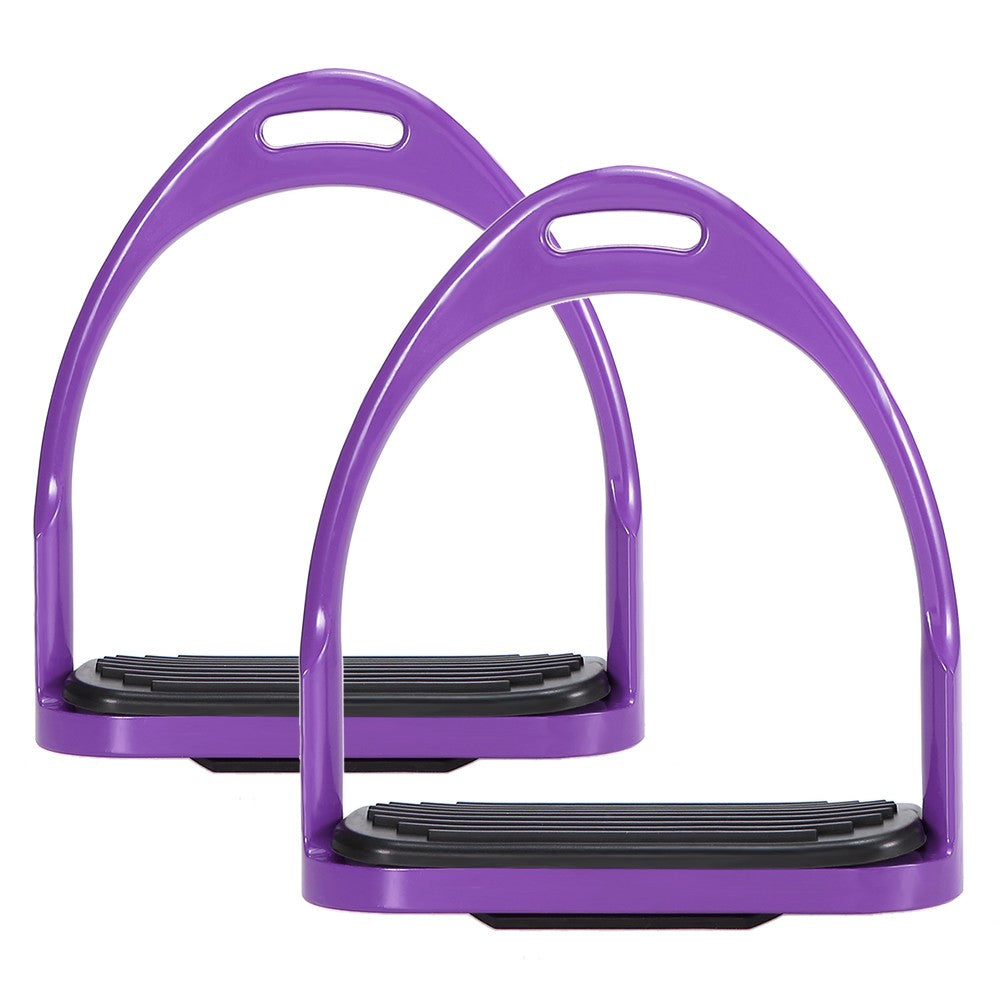 1 Pair Horse Stirrups Aluminum Safety Horse Riding Stirrup Non-Slip Equestrian Stirrups for Saddle - Purple