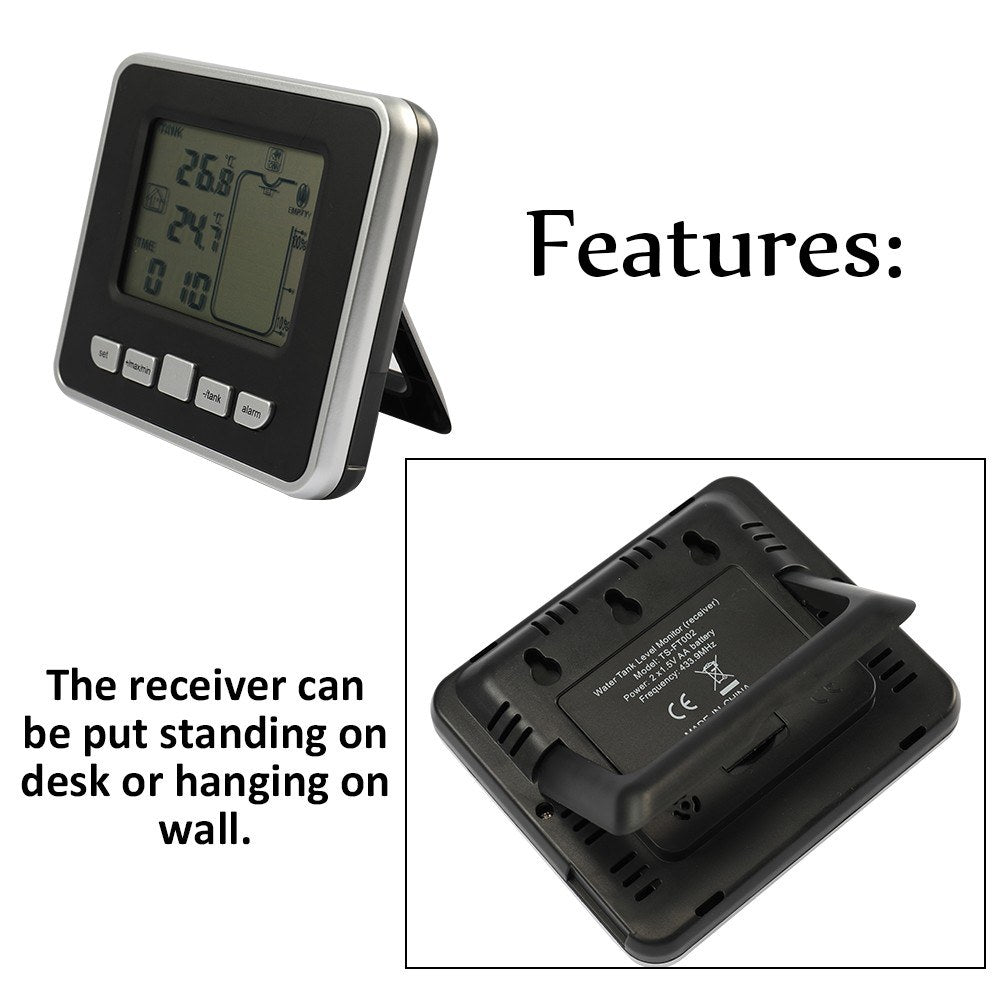 Water Level Sensor Transmitter Ultrasonic Water Tank Liquid Depth Level Meter Sensor with LCD Display