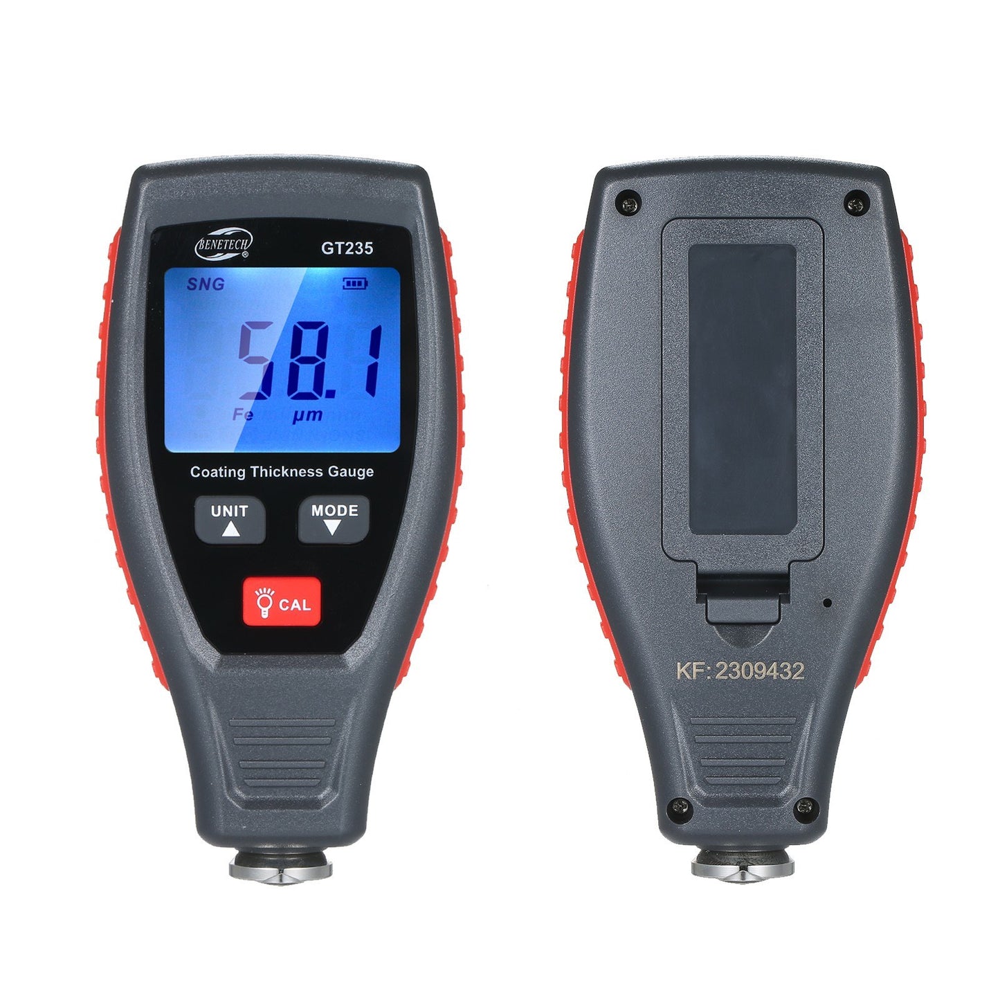Uniqkart GT235 LCD Car Paint Coating Thickness Detector Handheld Coating Thickness Tester with Pouch Calibration Substrates Calibration Coating Film