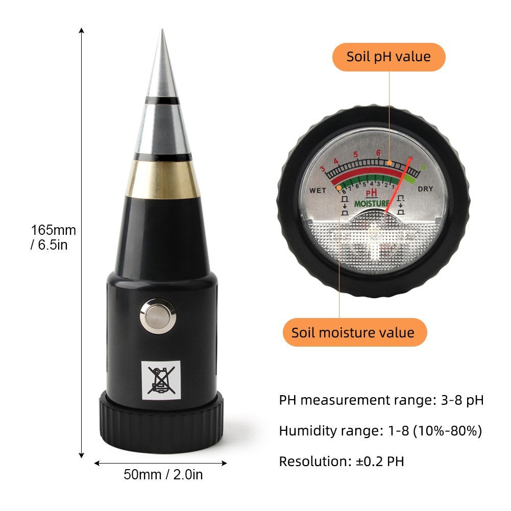 KKmoon Soil PH Meter 2-in-1 Soil Moisture / PH Tester with Waterproof Gasket for Gardens, Farms, Lawns