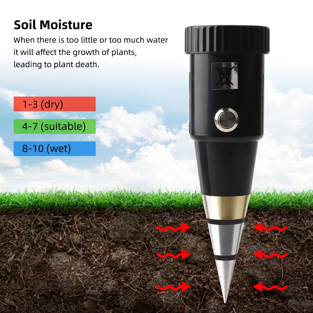 KKmoon Soil PH Meter 2-in-1 Soil Moisture / PH Tester with Waterproof Gasket for Gardens, Farms, Lawns