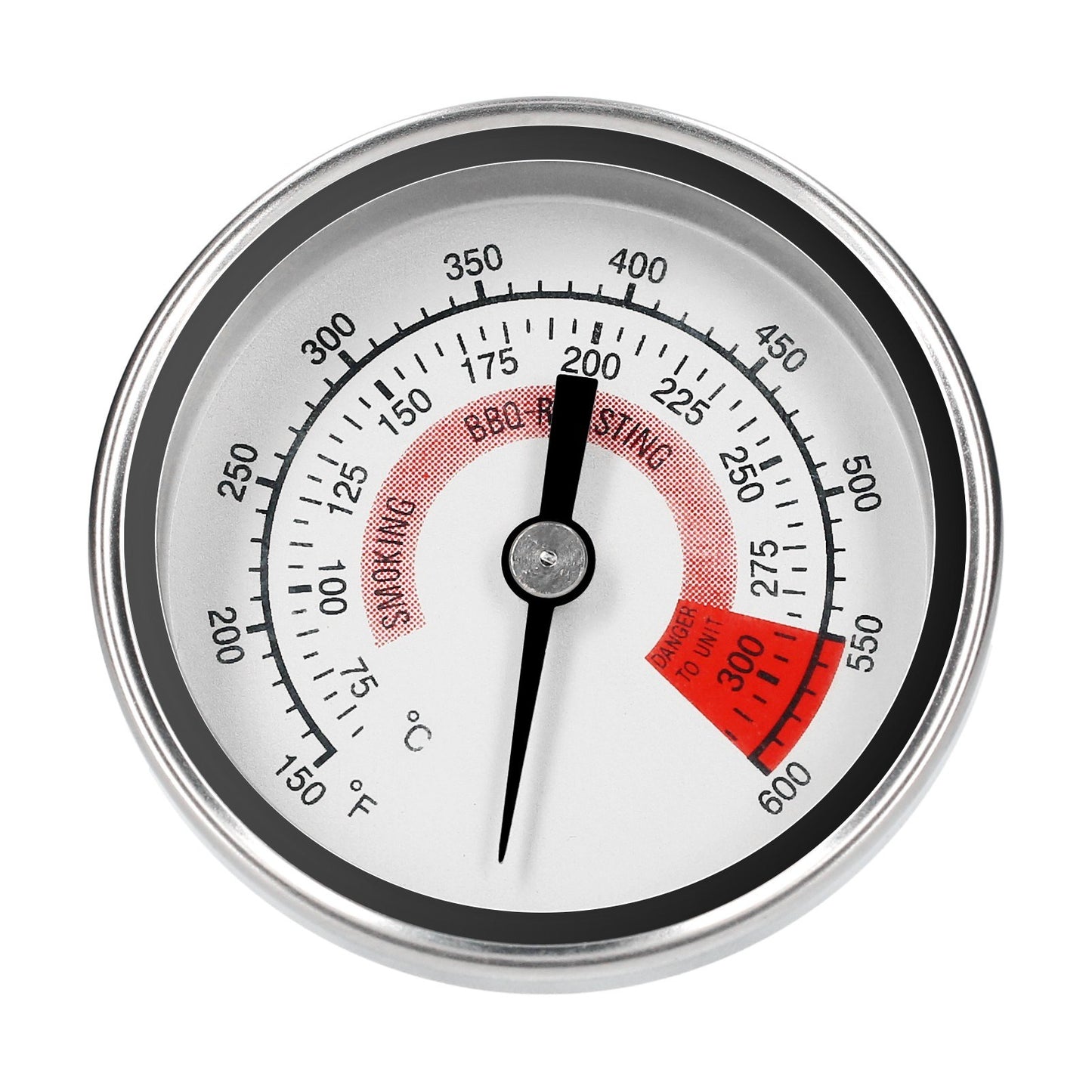 Kitchen Oven Dial Thermometer Stainless Steel Bi-Metal Bi-Metal Sensor Dual Scale 75-300 Celsius / 150-600 Fahrenheit Thermometer