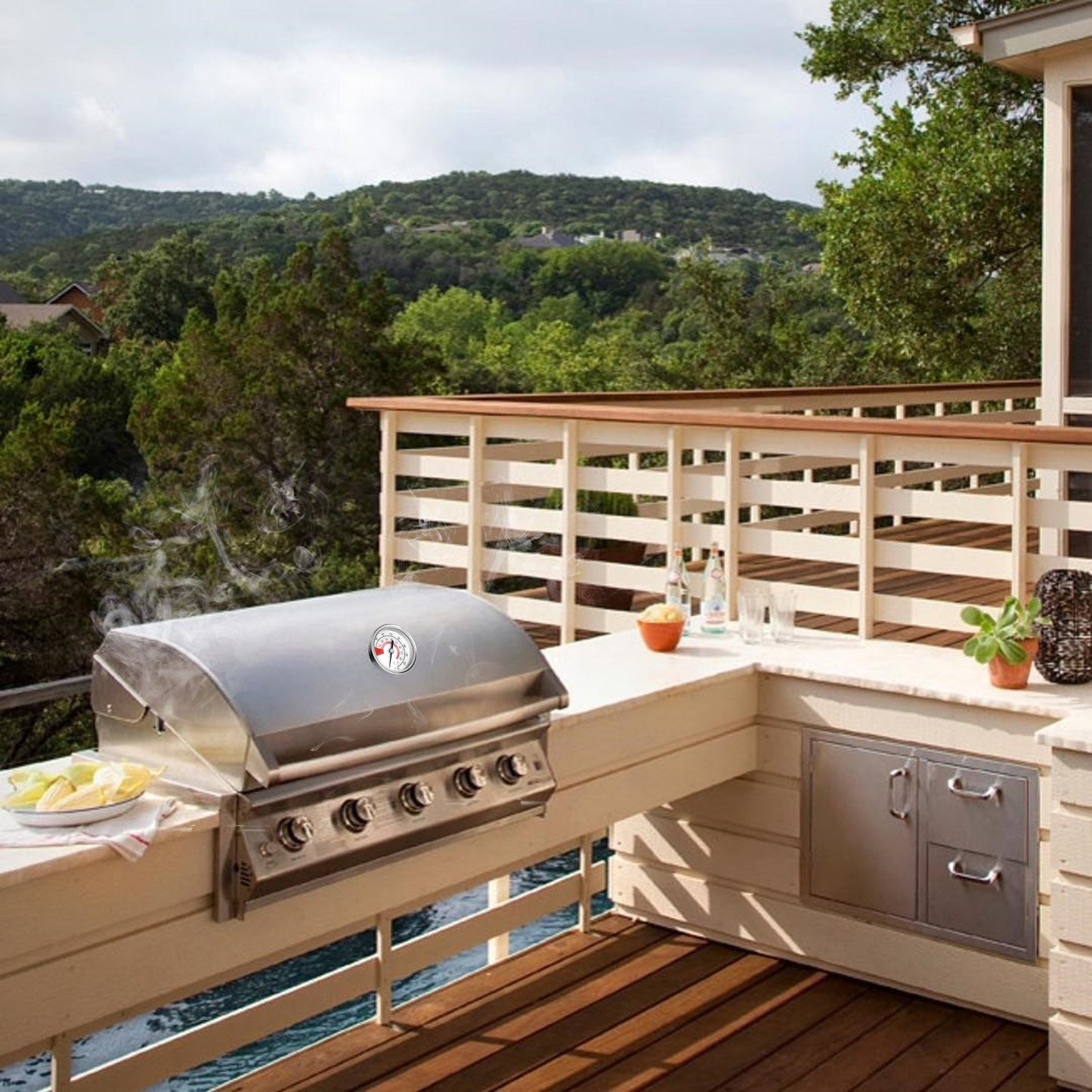 Kitchen Oven Dial Thermometer Stainless Steel Bi-Metal Bi-Metal Sensor Dual Scale 75-300 Celsius / 150-600 Fahrenheit Thermometer