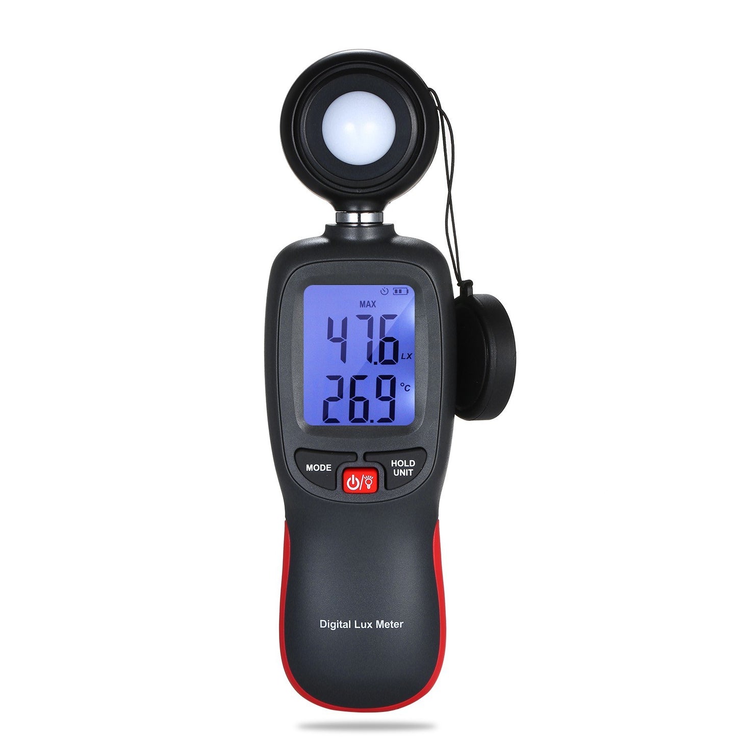 Handheld Light Meter LCD Display Digital Lux Meter with Range up to 200,000 Lux with Max / Min / Data Hold Mode