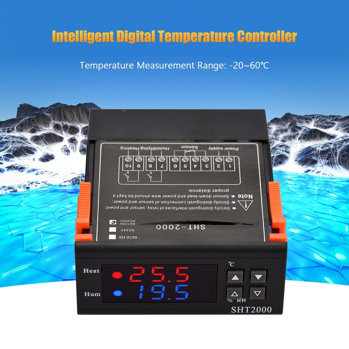SHT2000 Digital Temperature Humidity Controller Intelligent Temperature Regulator AC 110-220V Refrigerator Thermostat