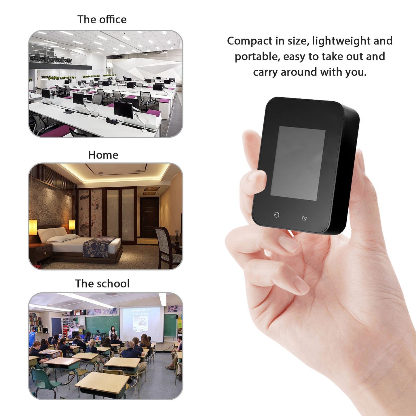 Household Air Quality Detector Portable Realtime Detection Multi-functional CO2 Tester with Temperature Humidity Display Function