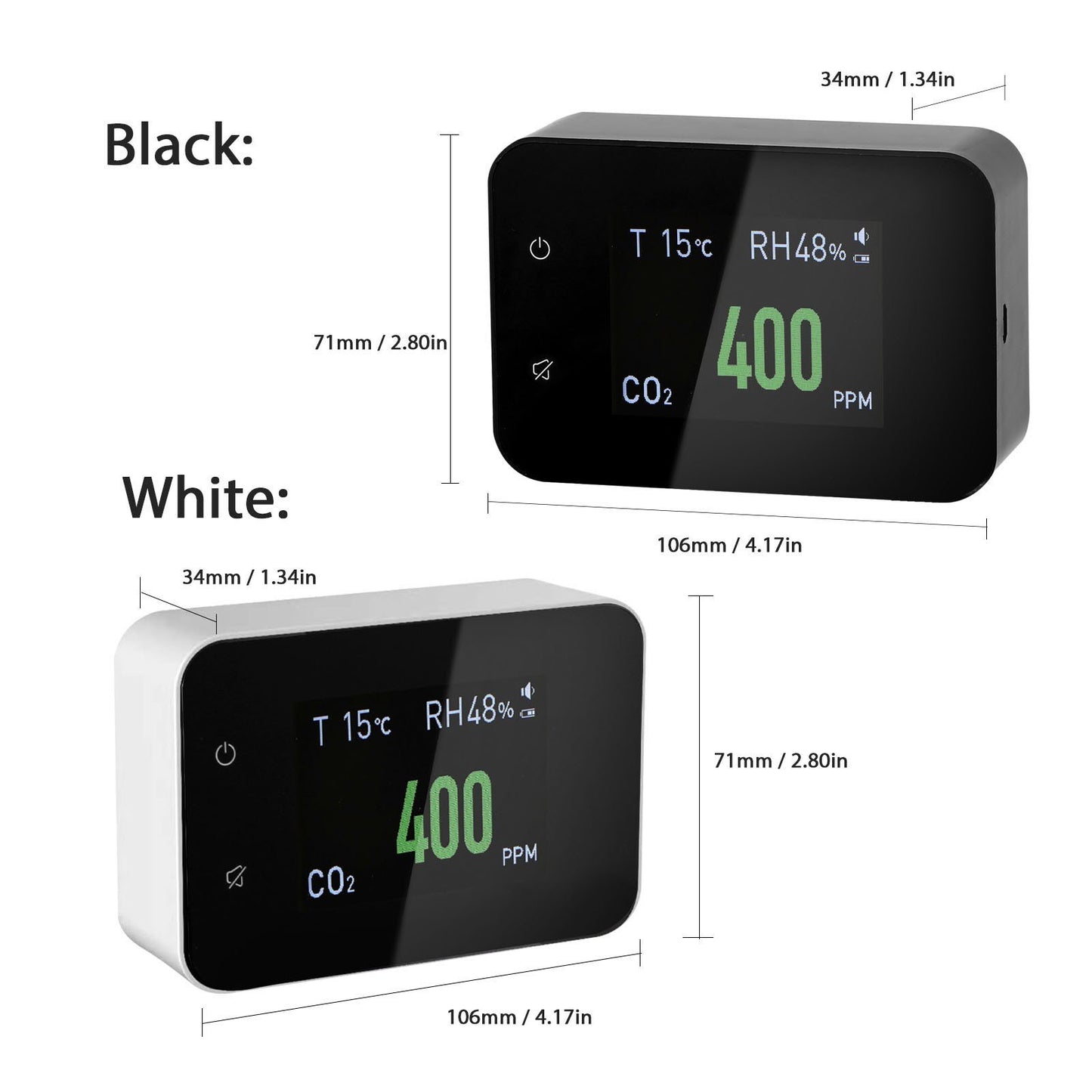 Household Air Quality Detector Portable Realtime Detection Multi-functional CO2 Tester with Temperature Humidity Display Function
