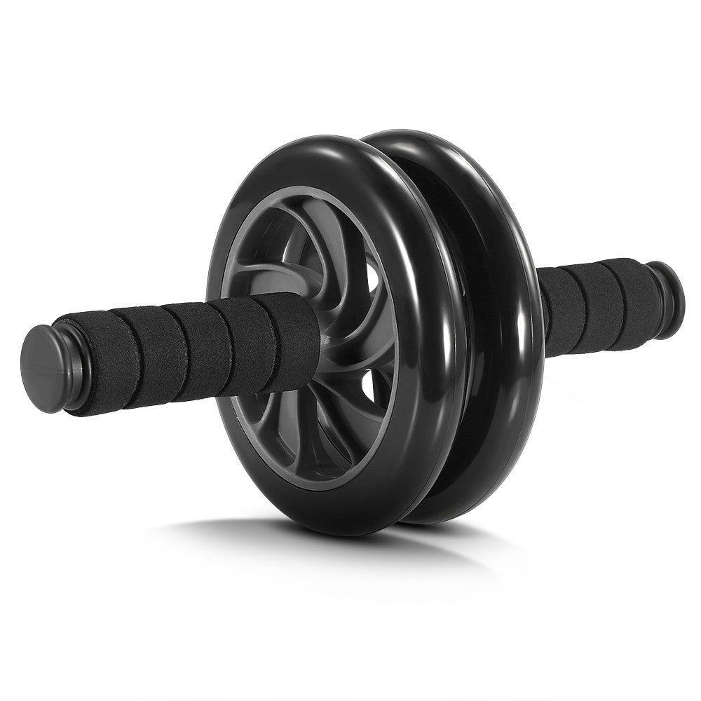 Uniqkart AB Wheel Roller Exercise Roller Wheel Kit Abs Workout Equipment with Thick Knee Pad for Home Gym Fitness - 5-in-1 / Black