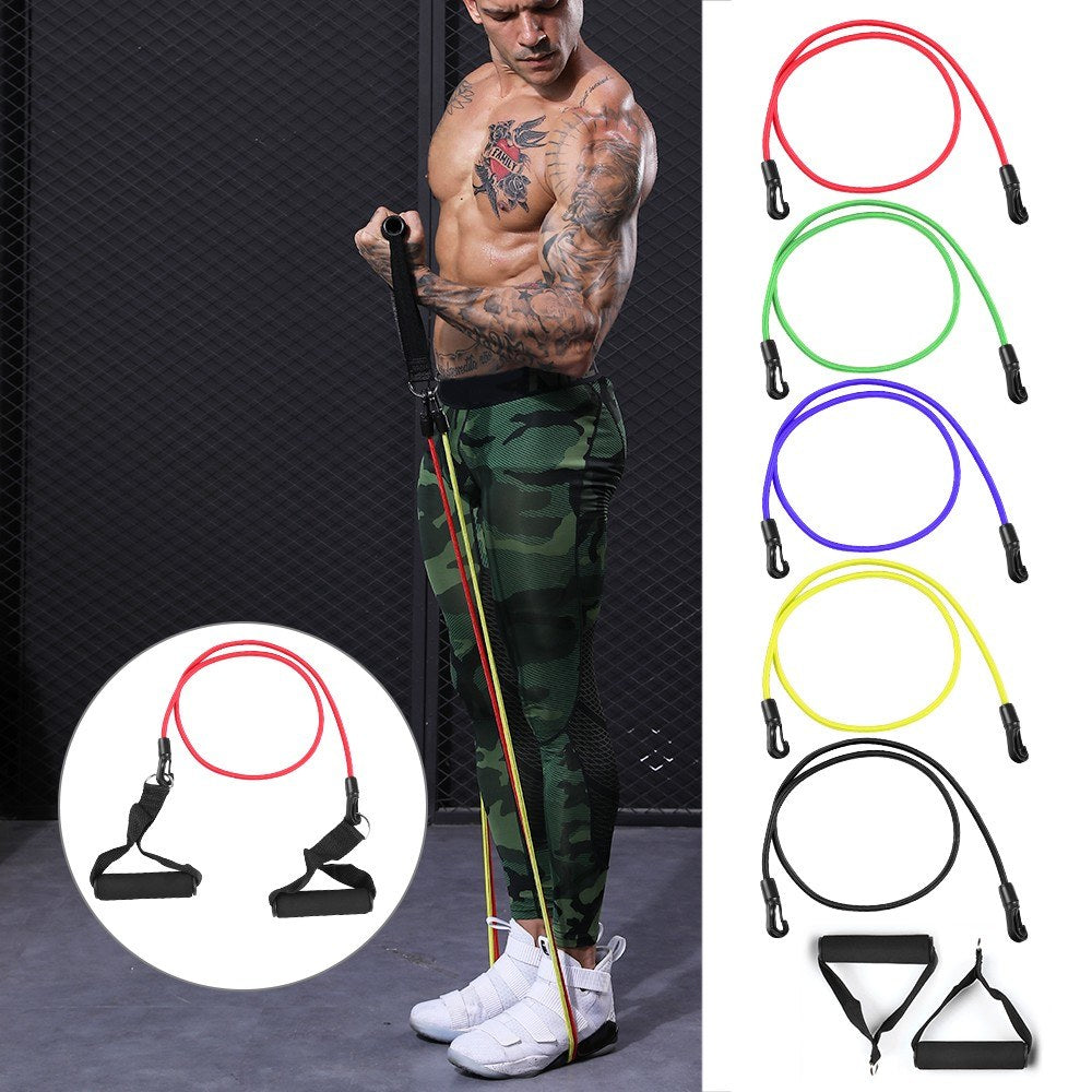 11Pcs Exercise Resistance Bands Set Latex Elastic Strength Training Fitness Tubes Tension Bands Door Anchor Ankle Straps