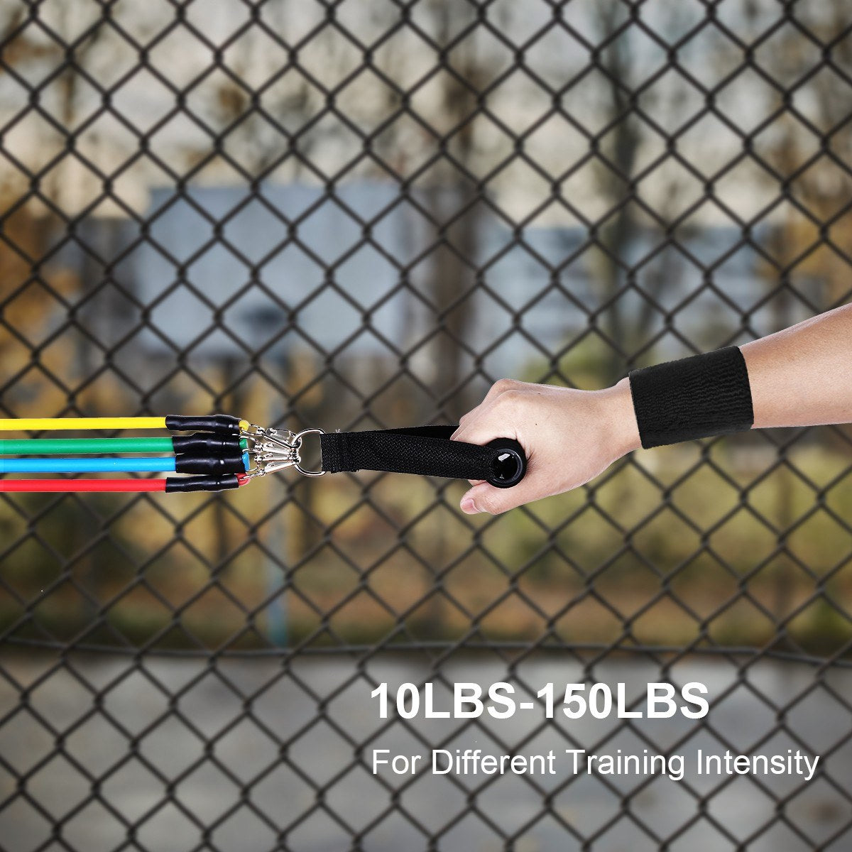 11Pcs Sports Resistance Bands Set Exercise Workout Bands Door Anchor Ankle Straps Skipping Rope for Physical Training, Weight Loss, Home Exercise