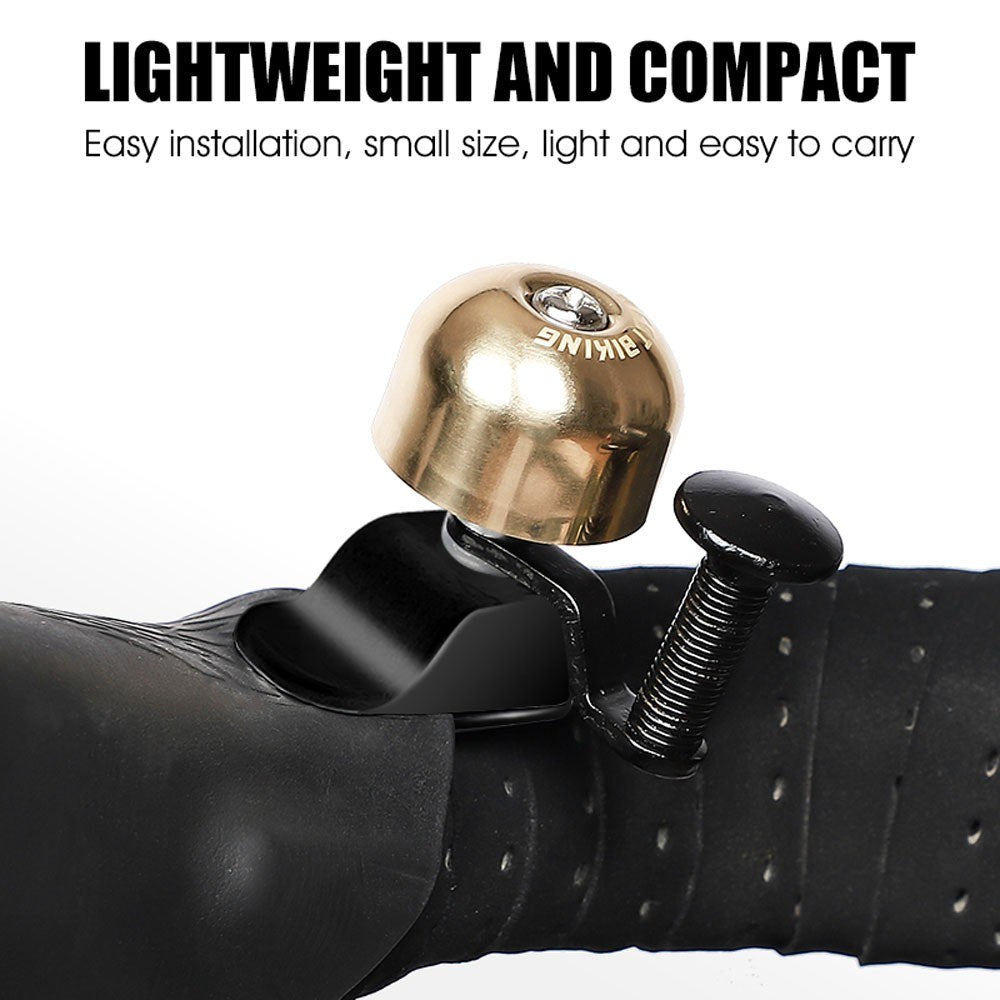 Bicycle Bell Kids Adults Bike Horn Safety Ring Cycling Alarm Crisp Clear Long Sound Ringer for Road Mountain Bike - Gold