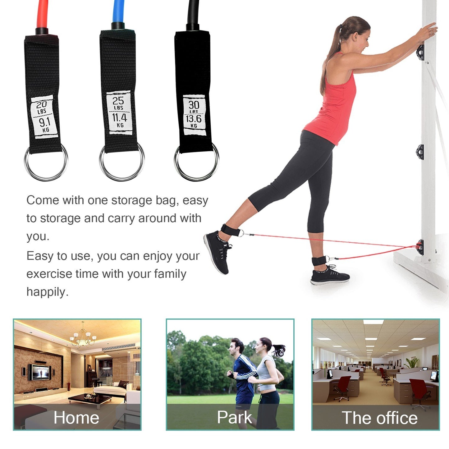 Resistance Fitness Band Workout Rope Multifunction Tension Puller Elastic Belt Exercise Equipment for Strength Training - Type 3