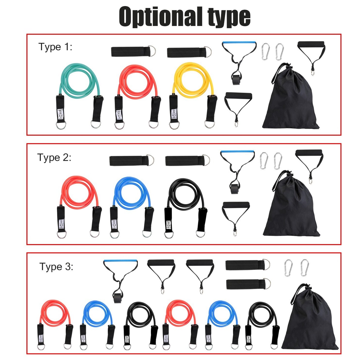 Resistance Fitness Band Workout Rope Multifunction Tension Puller Elastic Belt Exercise Equipment for Strength Training - Type 1