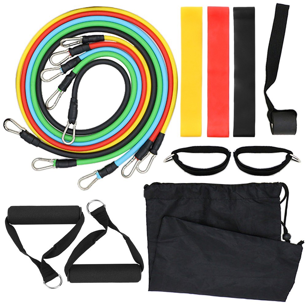 14Pcs Resistance Bands Set Exercise Tube Bands Jump Rope Resistance Loop Bands Legs Ankle Straps for Physical Therapy, Home Workouts