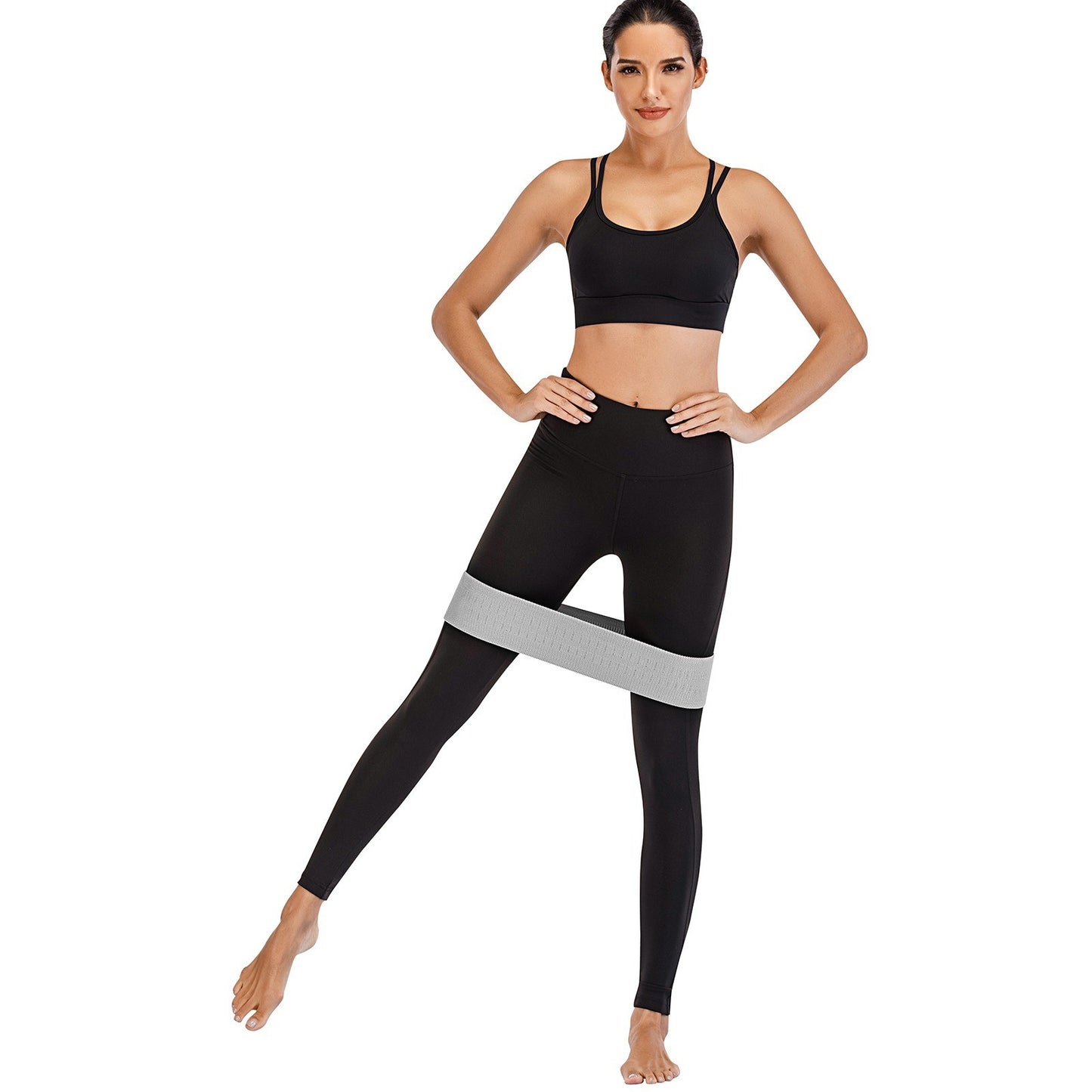 3Pcs Resistance Bands Set Non-Slip Polyester Cotton Exercise Bands 3 Levels Workout Bands for Legs and Butt