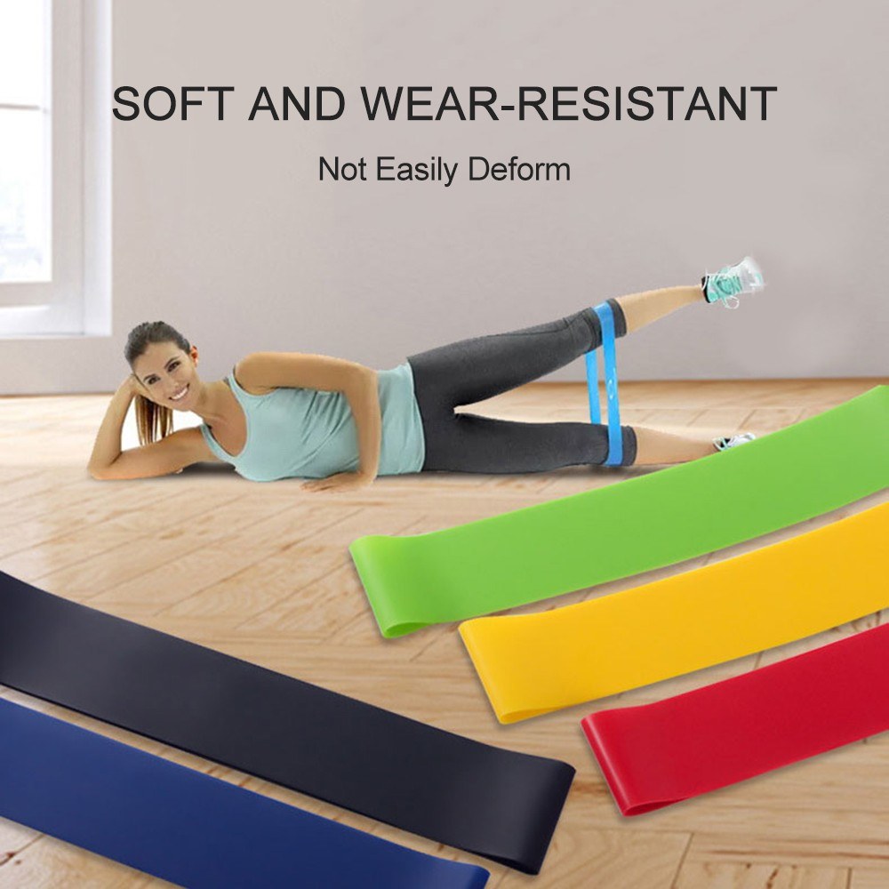 5Pcs Resistance Bands Latex Elastic Exercise Bands Stretch Bands for Physical Therapy, Recovery, Yoga