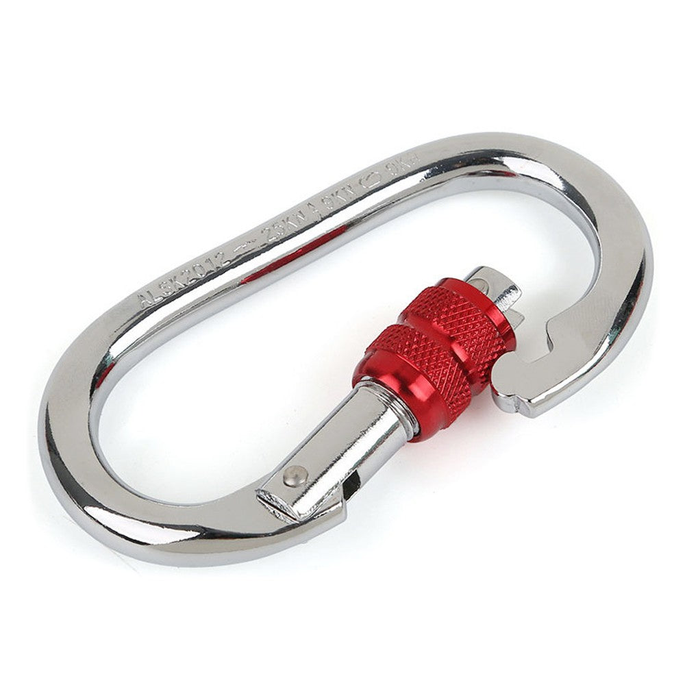 Screwgate Locking Carabiner 25KN (5620 lbs) Heavy Duty Large Locking Carabiner Clip for Climbing Mountaineer Hammock Camping Outdoor Equipment - Red