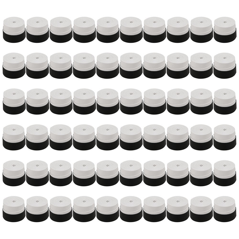 Tennis Racket Grip Tape Anti Slip Super Absorbent Tennis Overgrip Badminton Overgrip Pickleball Replacement Grip - 60Pcs / White