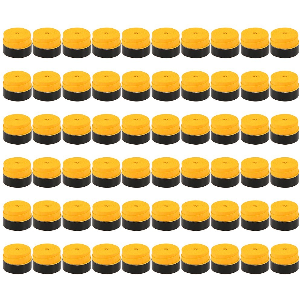 Tennis Racket Grip Tape Anti Slip Super Absorbent Tennis Overgrip Badminton Overgrip Pickleball Replacement Grip - 60Pcs / Yellow
