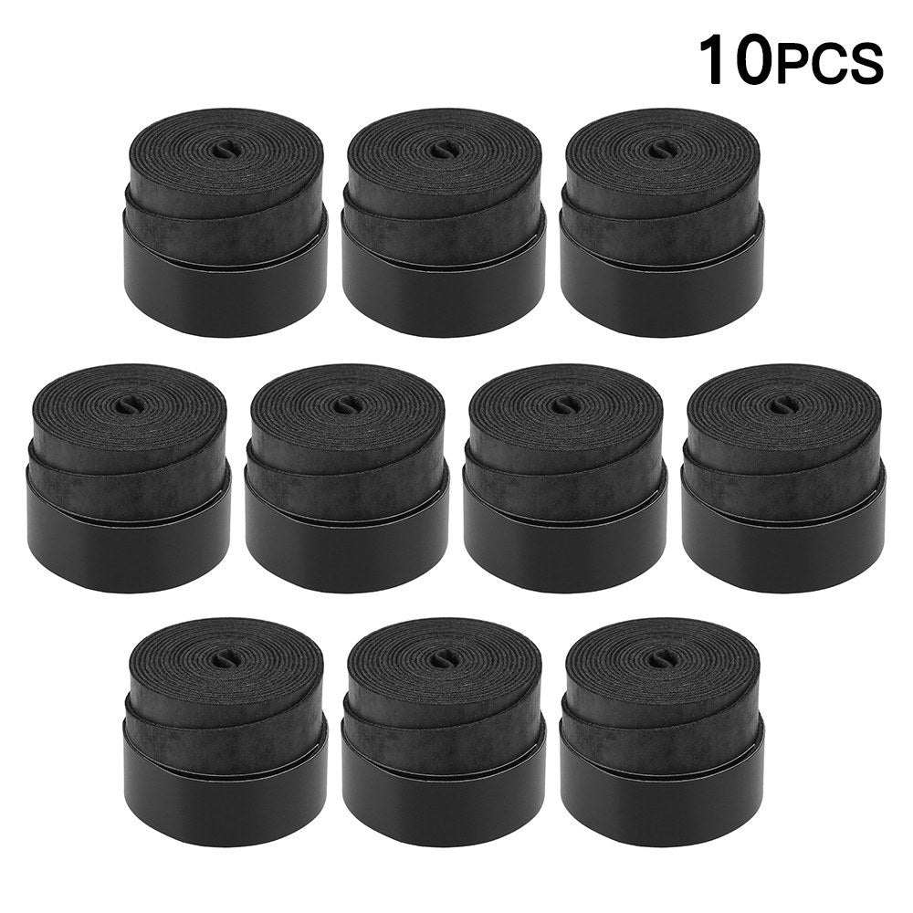 Tennis Racket Grip Tape Anti Slip Super Absorbent Tennis Overgrip Badminton Overgrip Pickleball Replacement Grip - 10Pcs / Black