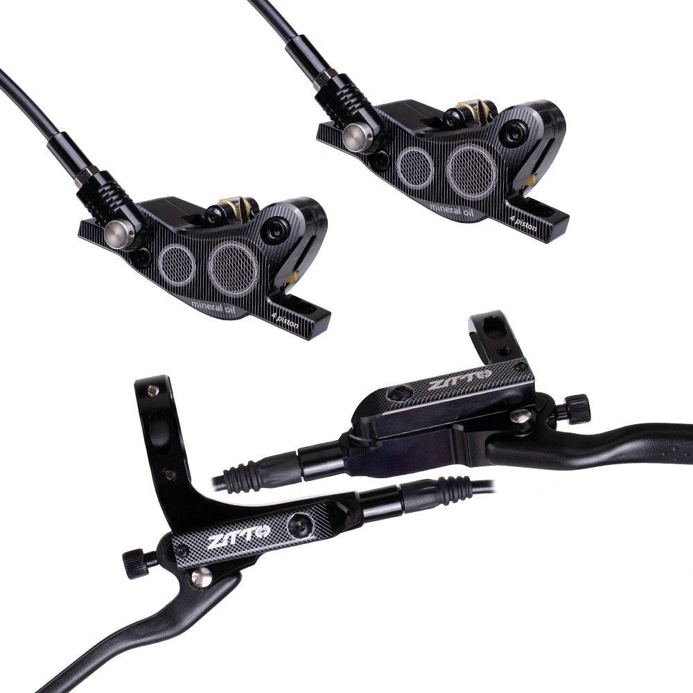 M840 1Pair Four-Piston Oil Brake Oil Disc Road Aluminium Alloy Bike Mountain Bike Hydraulic Disc Brake - Black