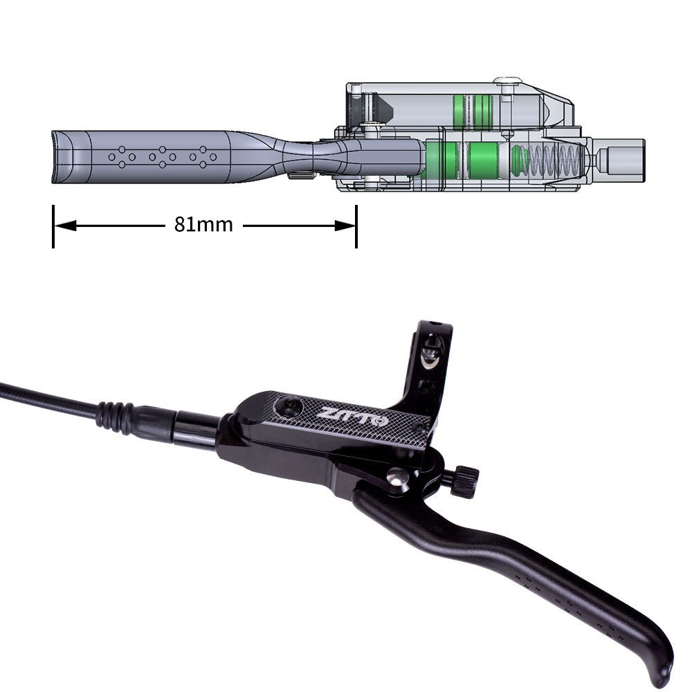 M840 1Pair Four-Piston Oil Brake Oil Disc Road Aluminium Alloy Bike Mountain Bike Hydraulic Disc Brake - Black