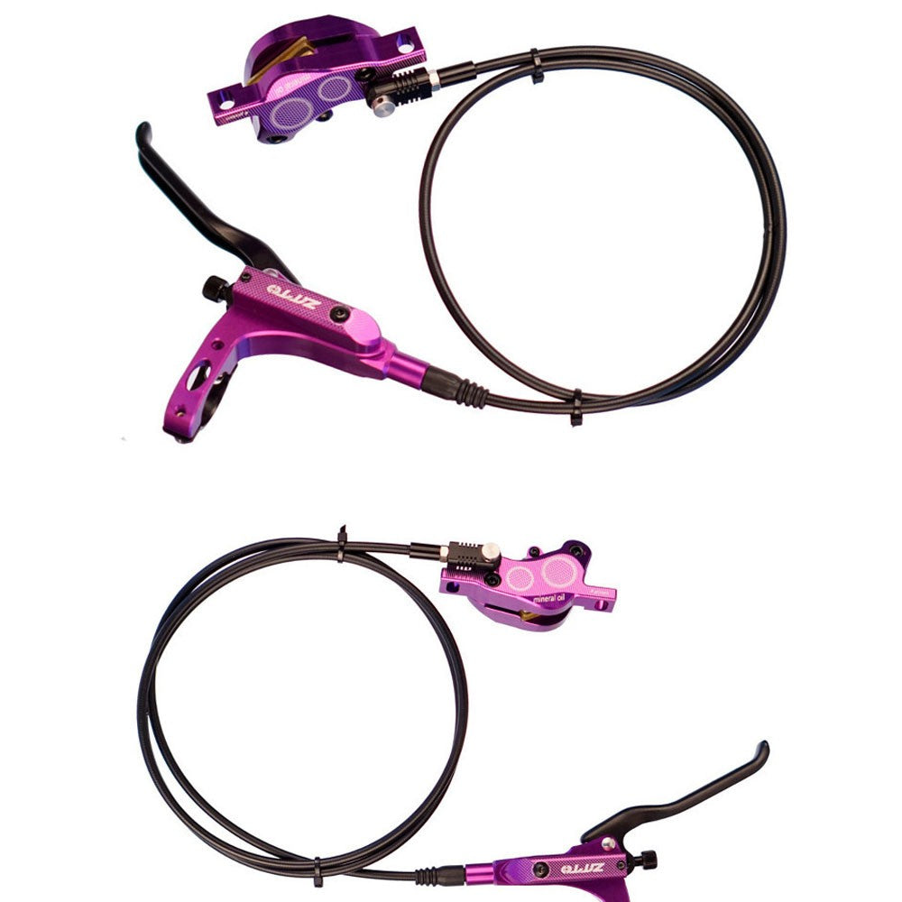 M840 1Pair Four-Piston Oil Brake Oil Disc Road Aluminium Alloy Bike Mountain Bike Hydraulic Disc Brake - Purple