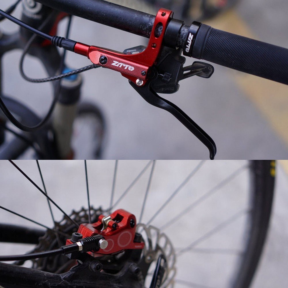 M840 1Pair Four-Piston Oil Brake Oil Disc Road Aluminium Alloy Bike Mountain Bike Hydraulic Disc Brake - Red