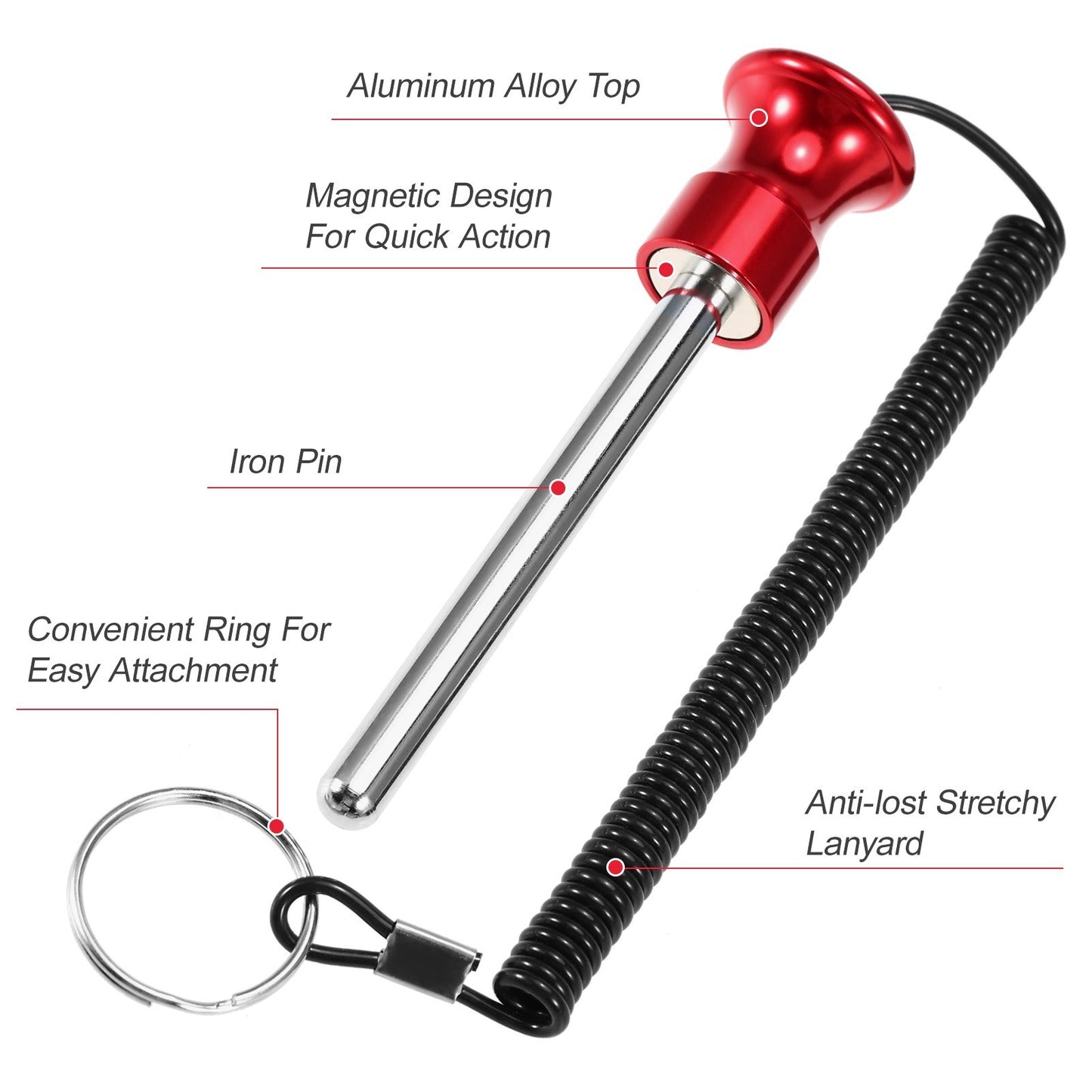 Magnetic Universal Weight Stack Selector Replacement Health Gear Weight Stack Pin for Exercise Fitness Gym - Red