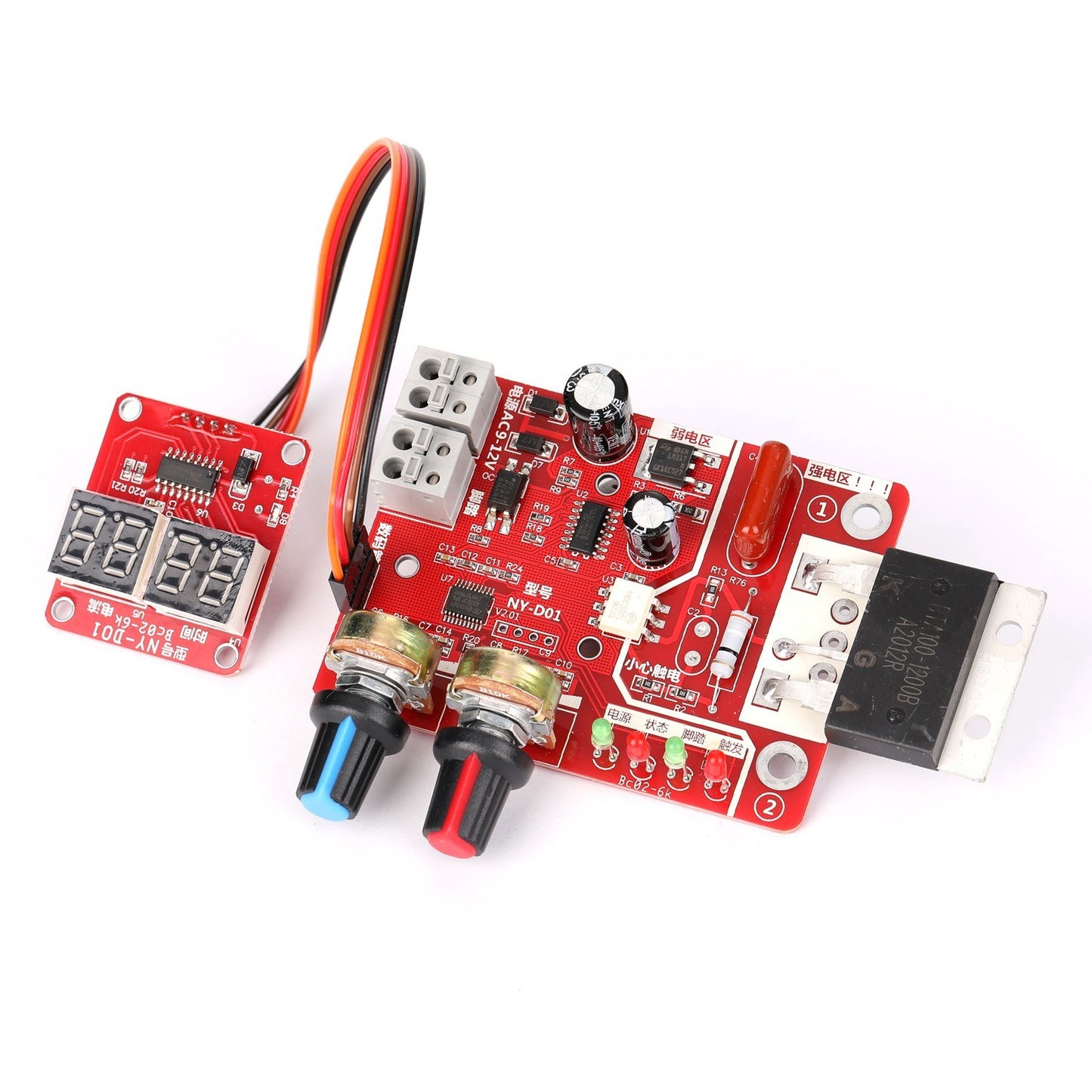 Spot Welding Machine 100A Digital Display Spot Welder DIY Time and Current Controller Control Panel Board