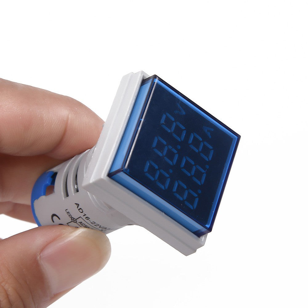 LED Digital Voltmeter Ammeter AC 60-500V 0-100A Amp Voltage Current Meter Tester Indicator - Blue