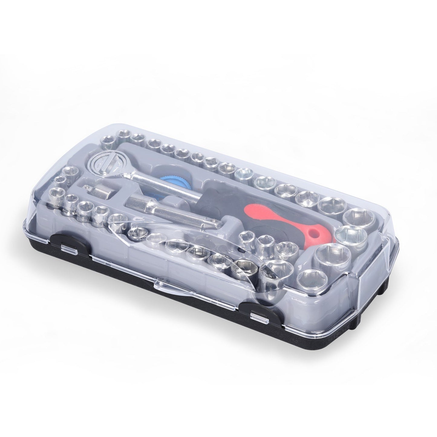 40Pcs Drive Socket Set Hexagonal Socket Ratchet Wrench Set Motorcycle Bicycle Automotive Repair Household Hardware Tools