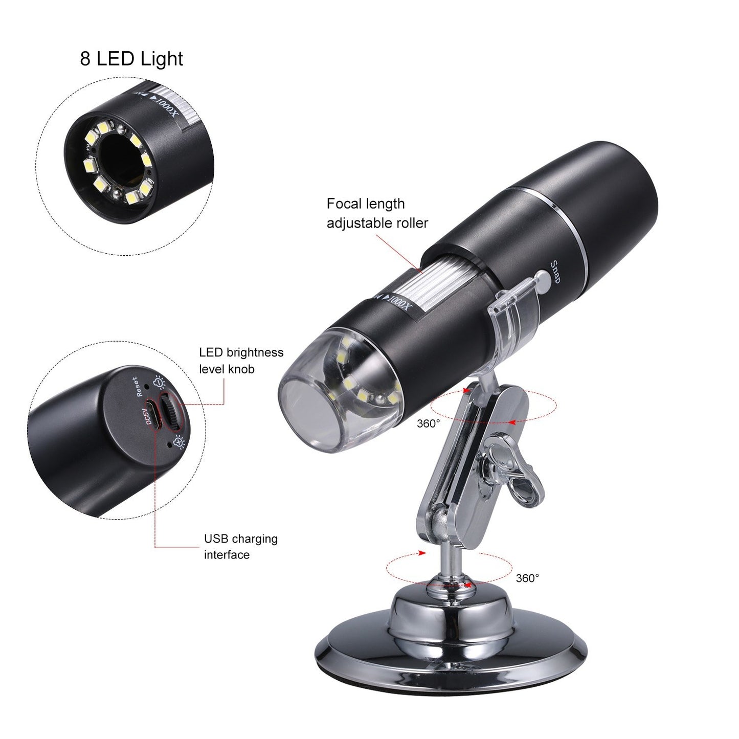 KKmoon Electron Digital Microscope Portable WiFi 1000x High Definition Magnifying Glass Children Educational Toy