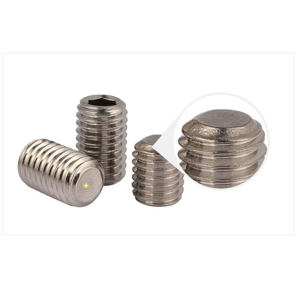 200Pcs Assortment Hex Grub Screws Kit 304 Stainless Steel M3 / M4 / M5 / M6 / M8 Grub Screws with Storage Box