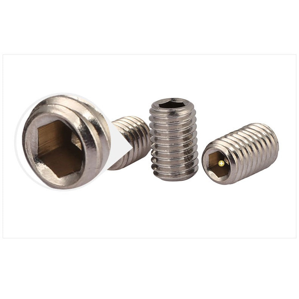 200Pcs Assortment Hex Grub Screws Kit 304 Stainless Steel M3 / M4 / M5 / M6 / M8 Grub Screws with Storage Box