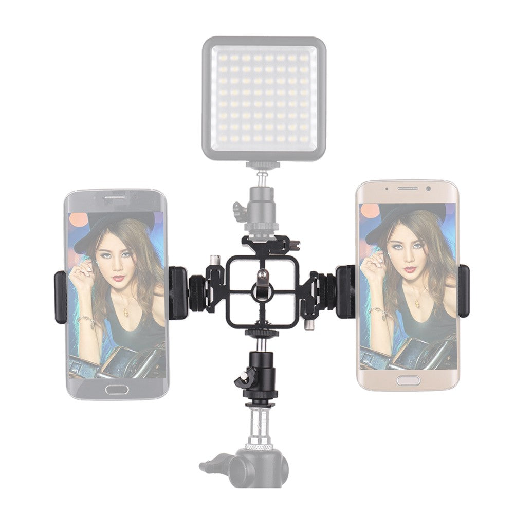 Triple Cold Shoe Mount Umbrella Holder Camera Speedlite Mount Holder Adjustable Hot Shoe Mount Flash Bracket