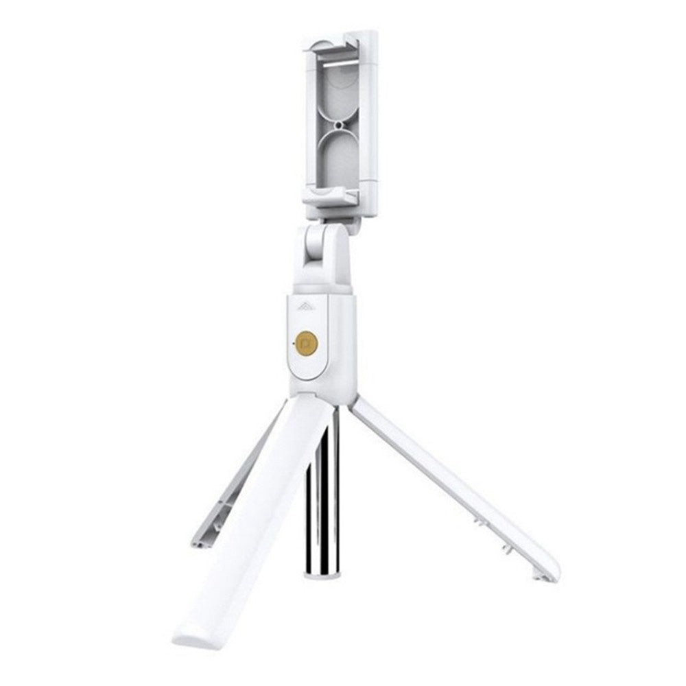 2-in-1 Selfie Stick Tripod Wireless Remote Shutter Cell Phone Tripod Stand and Holder for Streaming Selfies Videos Photos Travel - White