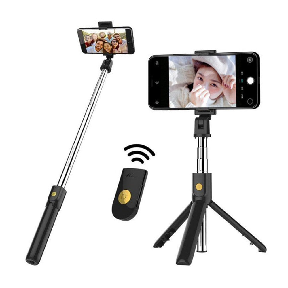 2-in-1 Selfie Stick Tripod Wireless Remote Shutter Cell Phone Tripod Stand and Holder for Streaming Selfies Videos Photos Travel - White